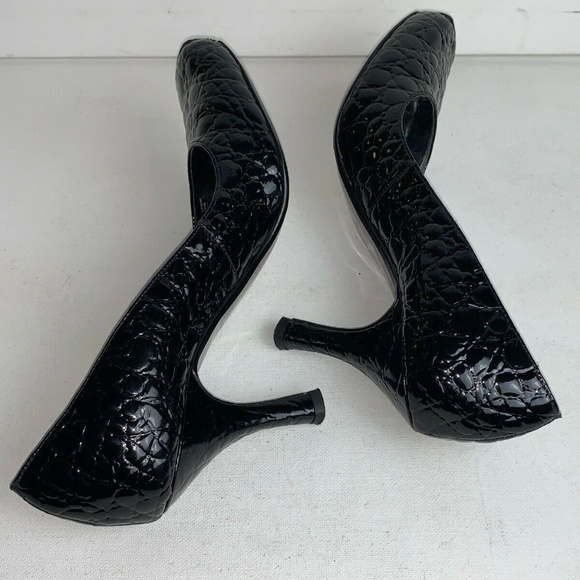 J. RENEE' Black textured patent Sexy Heels size 8M - Picture 6 of 8